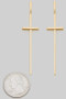 Dangling Brass Cross Drop Earrings - #GE11086
