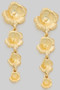 Linear Textured Flower Drop Earrings