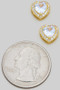 Cz Heart Stud Earrings With Pave