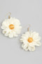 Ruffled Flower Drop Earrings