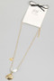 Shell And Pearl Pendant Gold Dipped Necklace