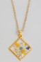 Diamond Shaped Pressed Flower Pendant Necklace