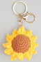 Crochet Sunflower Bag Charm Keychain