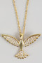 Stainless Steel Cz Pave Bird Pendant Necklace
