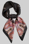 Silky Filigree And Paisley Print Square Scarf
