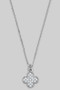 Dainty Cz Pave Clover Pendant Necklace