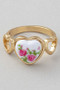 Flower Porcelain Heart Band Ring - #YR0208