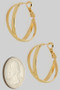 Brass Smooth And Textured Hoop Earrings