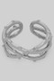 Wavy Brass Cut Out Ring With Beaded Detail
