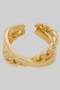 Brass X Cross Chain Link Ring