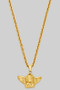 Stainless Steel Gold Dipped Cherub Necklace