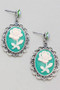 Antique Rose Portrait Drop Earrings