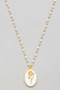 Daisy Portrait Pendant Necklace With Pearls