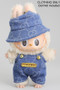 Designer Denim Hat And Overalls Labubu Outfit 