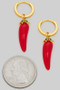 18K Gold Dipped Chili Pepper Huggies Earrings