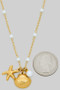 18K Gold Dipped Pearl And Shell Charm Necklace
