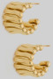 Rippled Brass Open Hoops
