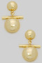 Dangling Brass Ball And Bar Drop Earrings