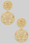 Ornate Linear Cut Out Brass Earrings