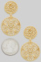 Ornate Linear Cut Out Brass Earrings