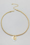 Pearl And Metal Heart Rope Chain Necklace
