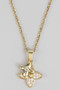 Stainless Steel Lavish Cz Clover Pendant Necklace