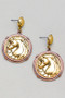 Horse Coin Drop Earrings