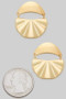 Brushed And Wavy Tiered Brass Earrings