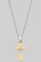 Two Tone Cross Pendant 18K Gold Necklace