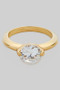 Two Prong Round Stone Ring