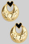 Ornate Pressed Hoops With Heart