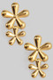 Stainless Steel Linear Daisy Drop Earrings