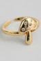 Brass Mushroom Ring With Cz Accents
