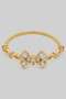 Cz Bow Pave Brass Ring