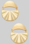Brushed And Wavy Tiered Brass Earrings