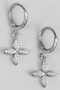 Brass Huggies With Pave Clovers