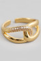 Brass Knot Rope Ring With Cz 