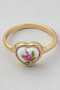 Flower Porcelain Heart Band Ring