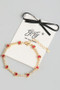 18K Gold Dipped Stone Heart And Cz Link Bracelet