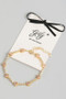 18K Gold Dipped Stone Heart And Cz Link Bracelet