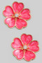 Lacquered Post Earrings With Stone Bud