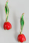 Lacquered Tulip Drop Earrings