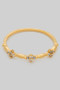 Delicate Brass Ring With Mini Cz Pave Clusters
