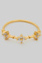 Delicate Cz Cross Brass Ring