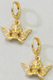 Cherub Angel Charm Huggie Earrings