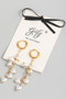 18K Gold Dipped Huggies With Dangling Pearl Hearts