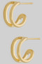 Split Brass Huggie Hoops