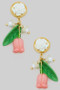 Tulip And Pearl Drop Earrings