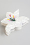Marbled Acrylic White Lily Hair Clip