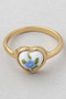 Flower Porcelain Heart Band Ring